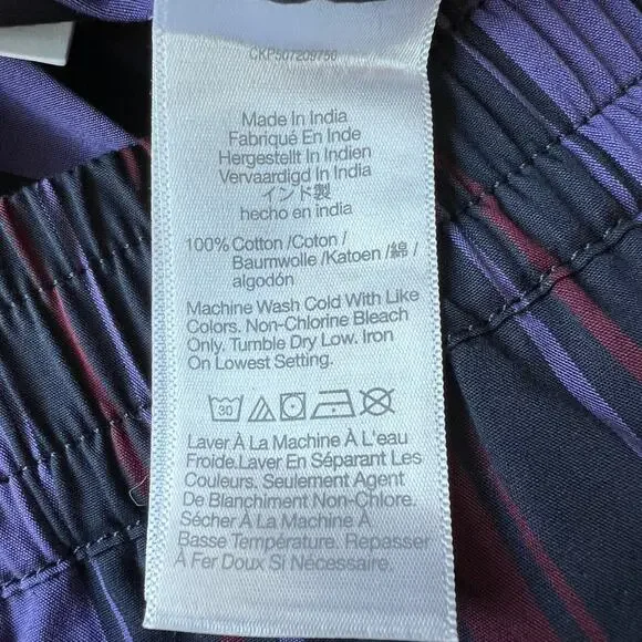 Madewell Alexa Chung Ernie Poplin Pant Womens Large Striped - Picture 9 of 9